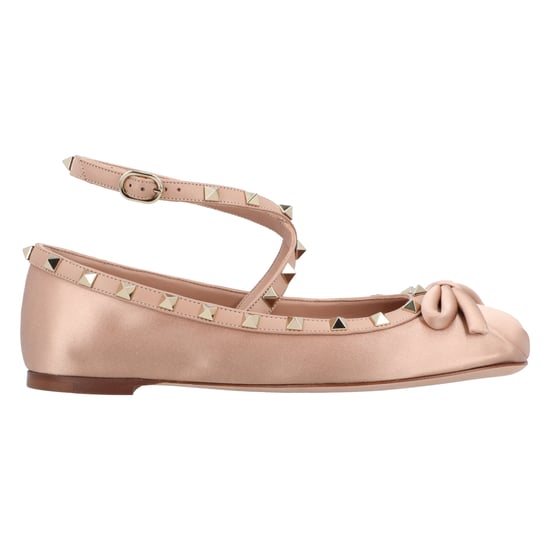 Valentino Rockstud Satijnen Ballerina's Nude - Image 6