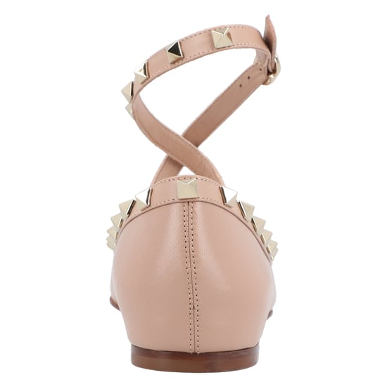 Valentino Rockstud Nappa Ballerinas Pink - Image 3