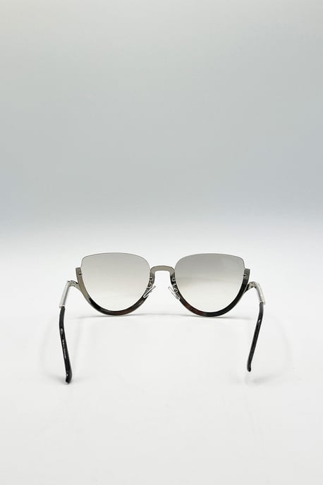 Upper Rimless Pearl Sunglasses in Silver Grey - Image 5