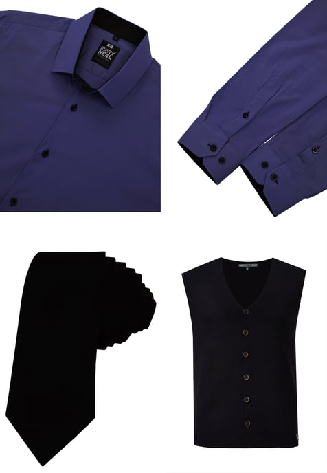 Driedelig pak met overhemd, vest en stropdas - Image 2