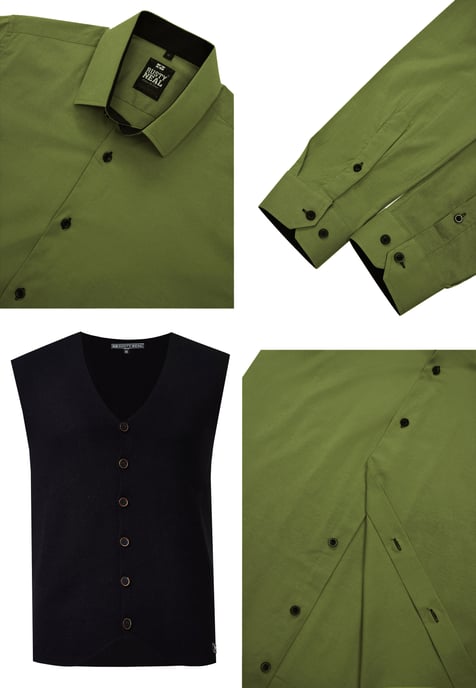 Tweedelig pak met overhemd en vest - Image 2