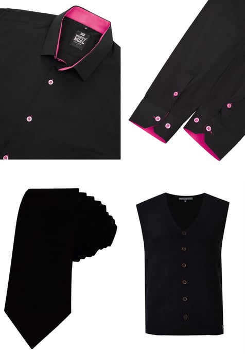 Driedelig pak met overhemd, vest en stropdas - Image 2