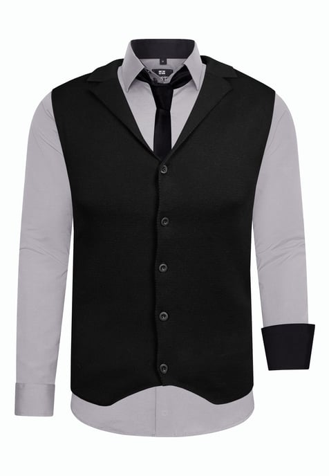 Driedelig pak met overhemd, vest en stropdas - Image 1