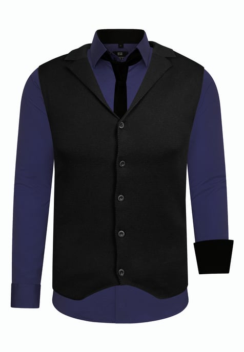 Driedelig pak met overhemd, vest en stropdas - Image 1