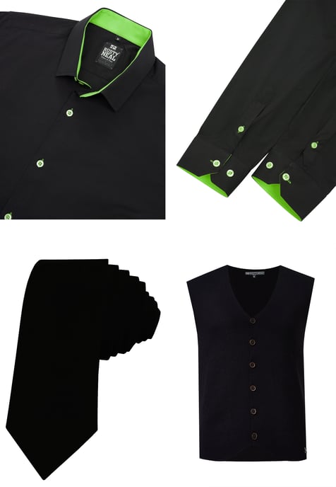 Driedelig pak met overhemd, vest en stropdas - Image 2