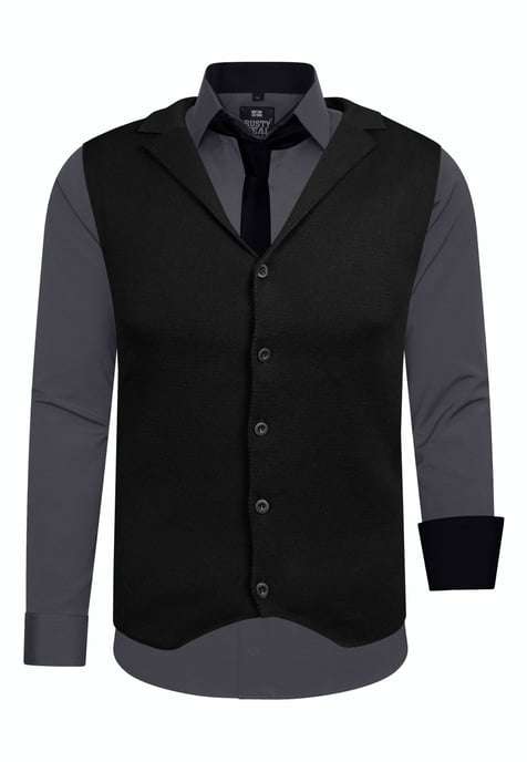 Driedelig pak met overhemd, vest en stropdas - Image 1
