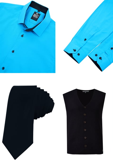 Driedelig pak met overhemd, vest en stropdas - Image 2