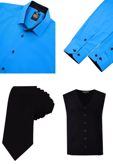 Driedelig pak met overhemd, vest en stropdas - Image 2
