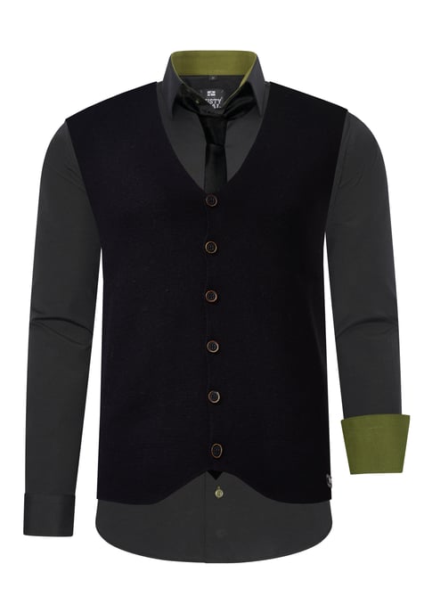 Driedelig pak met overhemd, vest en stropdas - Image 1