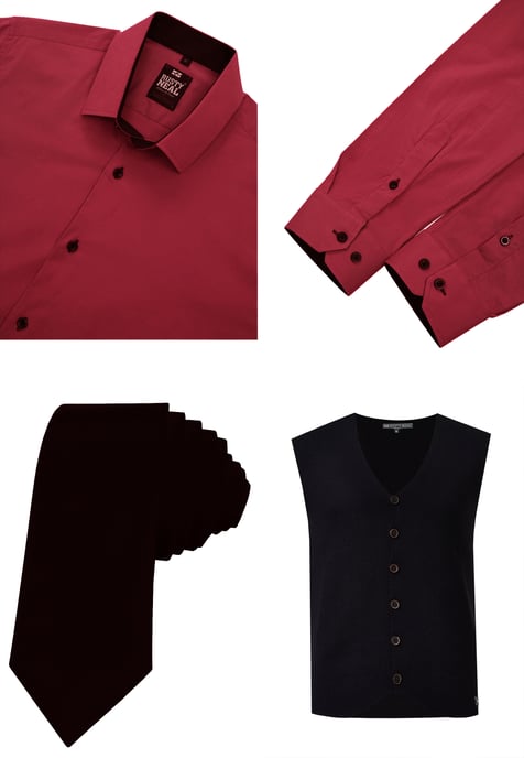 Driedelig pak met overhemd, vest en stropdas - Image 2