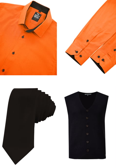 Driedelig pak met overhemd, vest en stropdas - Image 2