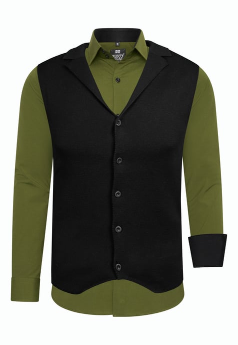 Tweedelig pak met overhemd en vest - Image 1