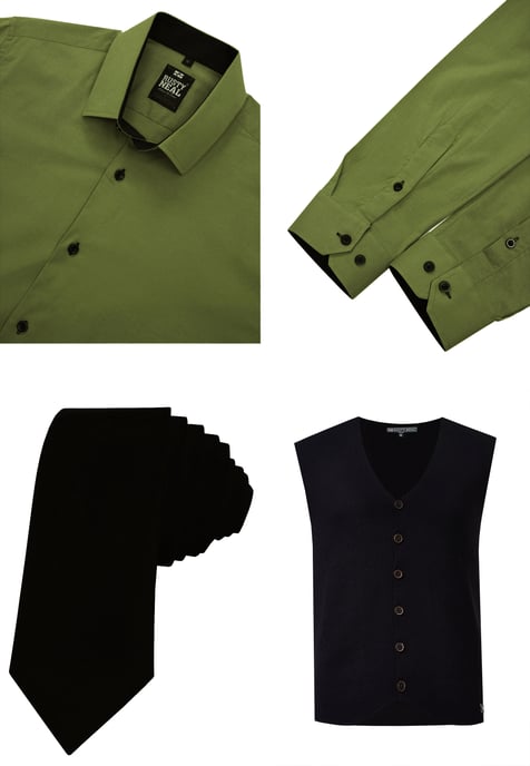 Driedelig pak met overhemd, vest en stropdas - Image 2