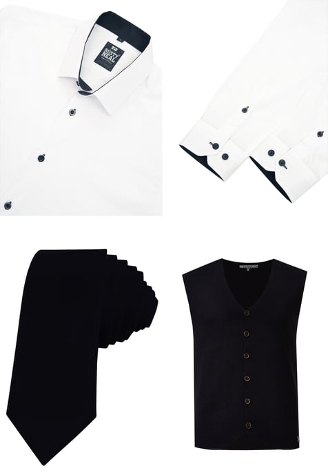 Driedelig pak met overhemd, vest en stropdas - Image 2
