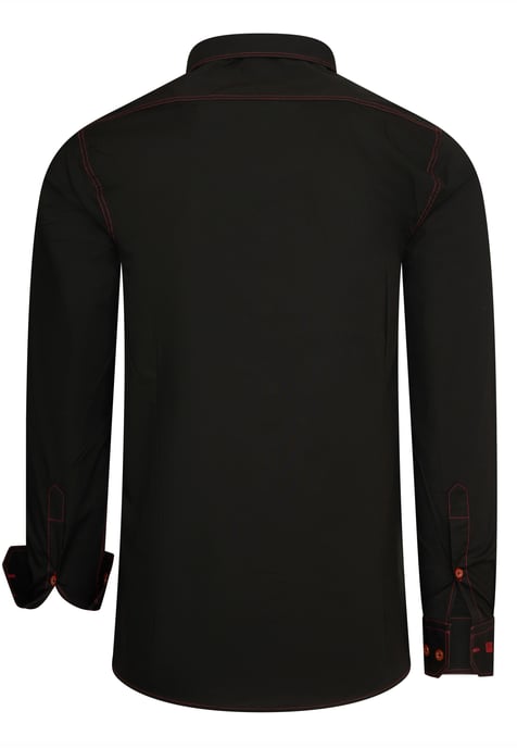Slim fit overhemd met lange mouwen en contrasterende stiksels - Image 2
