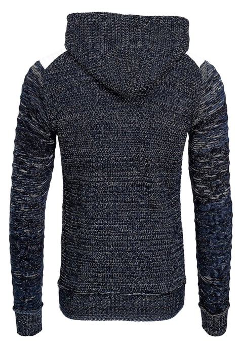 Chunky gebreide jas met capuchon met volledige rits - Image 2