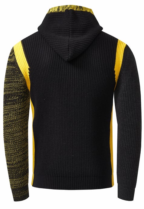 Contrast Coarse knit hoodie - Image 2