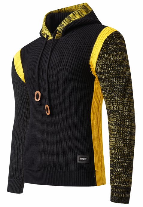 Contrast Coarse knit hoodie - Image 3