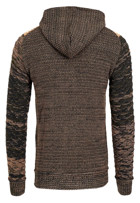 Chunky gebreide jas met capuchon met volledige rits - Image 2