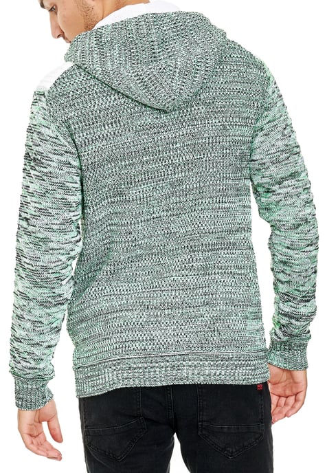 Chunky gebreide jas met capuchon met volledige rits - Image 4