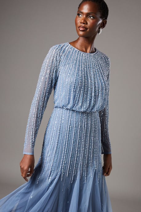 Party Sequin Long Sleeve Midi Dress - Image 2