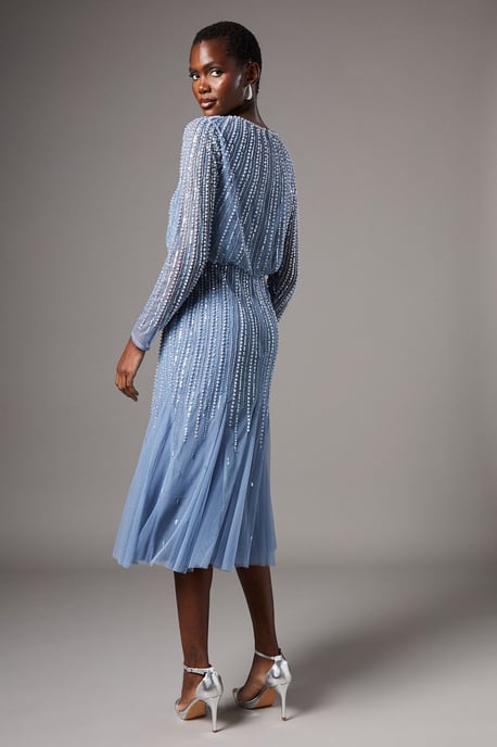 Party Sequin Long Sleeve Midi Dress - Image 3