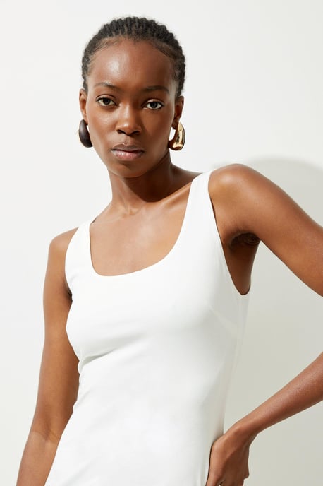 Stretch Cotton Jersey Strappy Mini Dress - Image 2