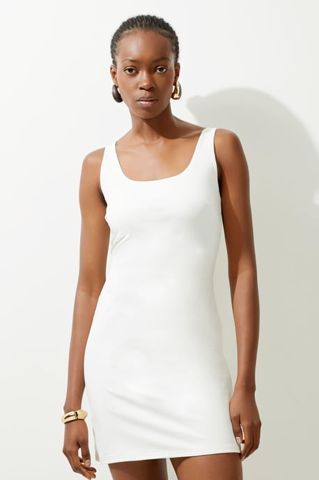 Stretch Cotton Jersey Strappy Mini Dress - Image 3