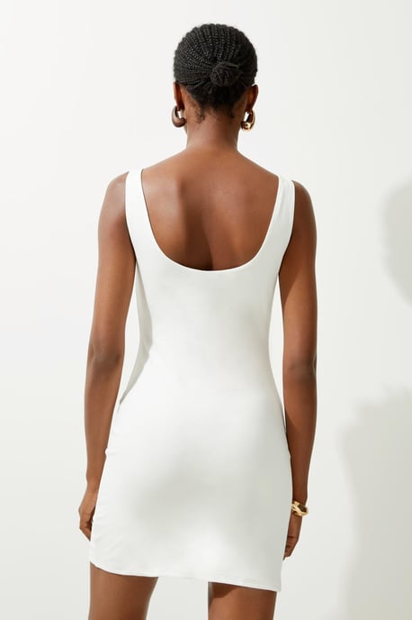 Stretch Cotton Jersey Strappy Mini Dress - Image 5