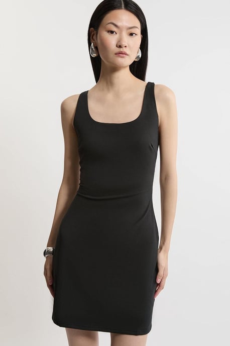 Stretch Cotton Jersey Strappy Mini Dress - Image 1