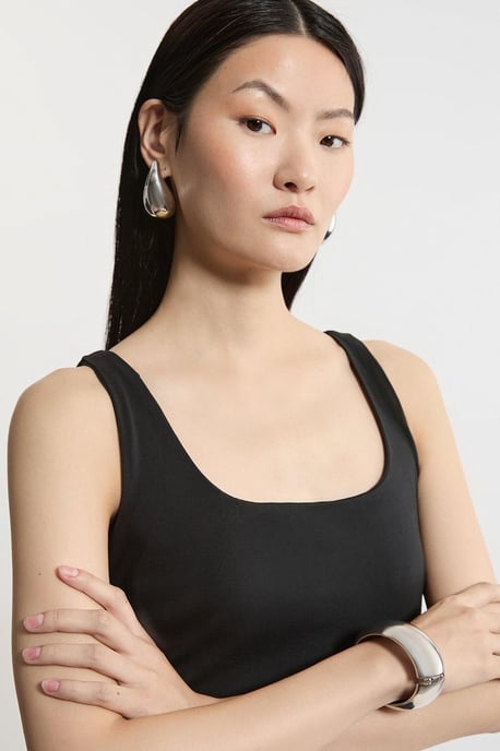 Stretch Cotton Jersey Strappy Mini Dress - Image 3