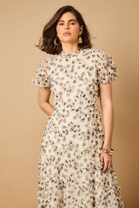 Printed Textured Maxi Dress - Image 3