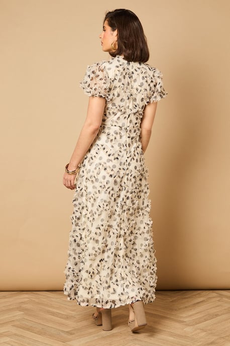 Printed Textured Maxi Dress - Image 4