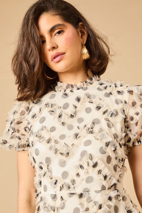 Printed Textured Maxi Dress - Image 5