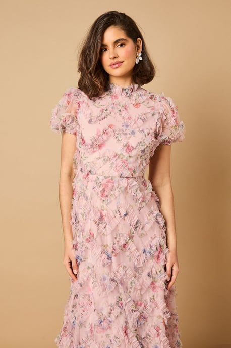 Printed Textured Maxi Dress - Image 3