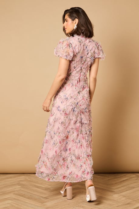 Printed Textured Maxi Dress - Image 4