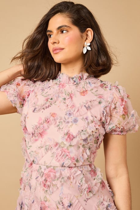 Printed Textured Maxi Dress - Image 5