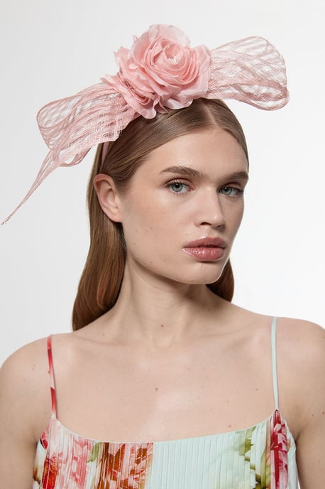 Mesh Floral Bow Headband - Image 1
