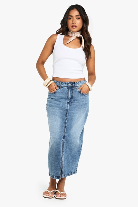 Petite Denim Midaxi Skirt - Image 1