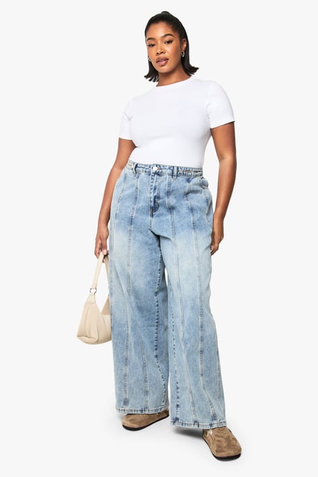 Plus Adjustable Waist Wide Leg Jean - Image 1