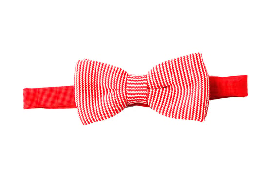 Red White Crochet Bow Tie - Image 1