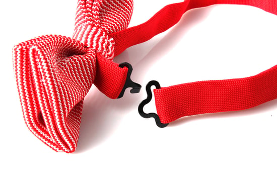 Red White Crochet Bow Tie - Image 3