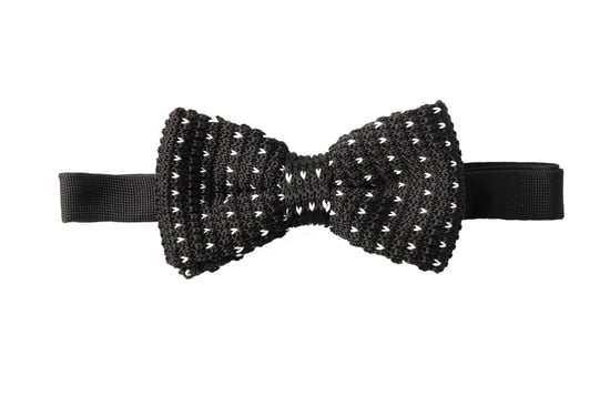 Black White Crochet Bow Tie - Image 1
