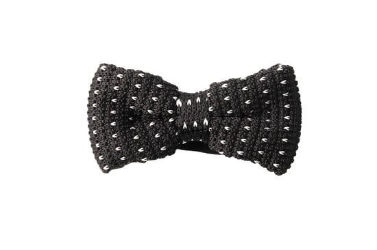 Black White Crochet Bow Tie - Image 2
