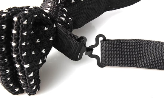 Black White Crochet Bow Tie - Image 3
