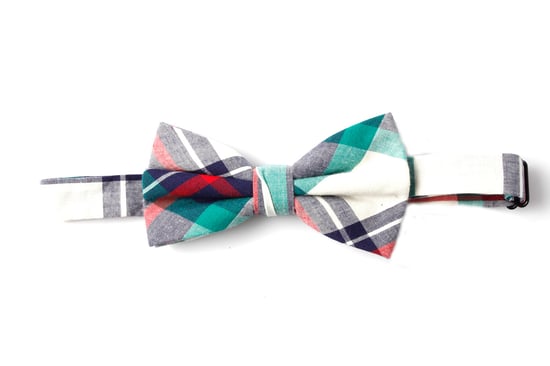 Check Print Bow Tie in Multi Blue - Image 1