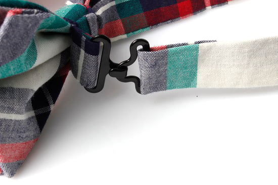 Check Print Bow Tie in Multi Blue - Image 3