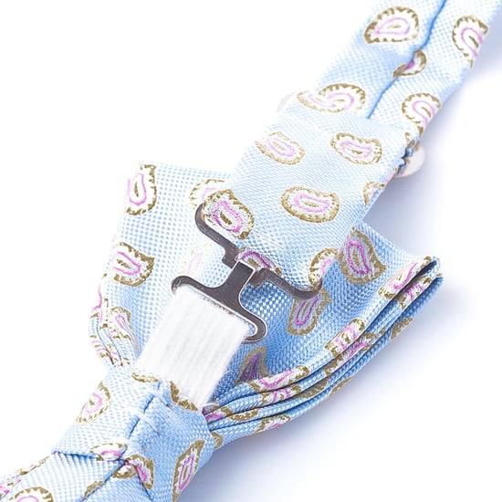 Light Blue Printed Bow Tie - Image 3