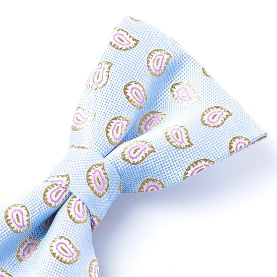 Light Blue Printed Bow Tie - Image 4