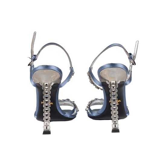 Prada Crystal-Embellished Satin Sandals - '10s - Image 4
